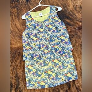 Cabi Green and Blue Floral Blouse